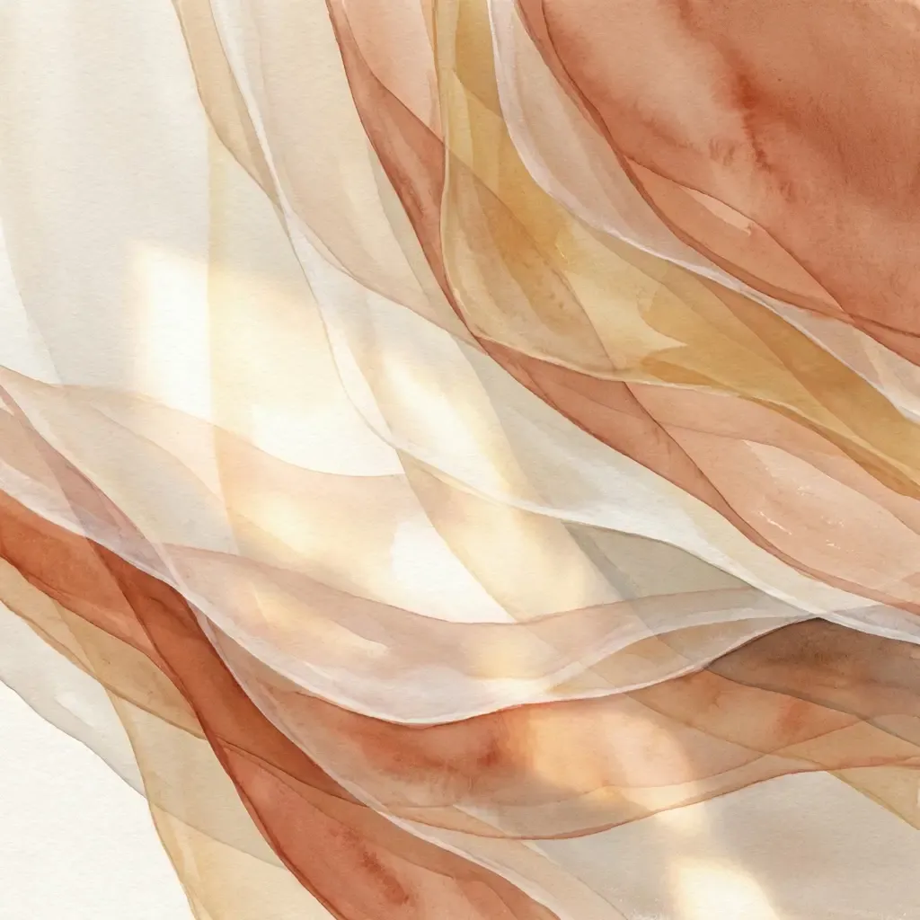 Abstract layered composition in warm skin tones suggesting depth and complexity