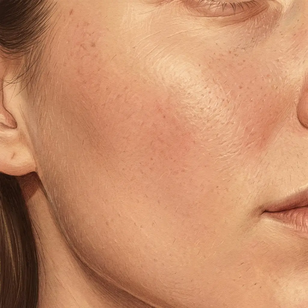 Close-up of healthy skin in natural light