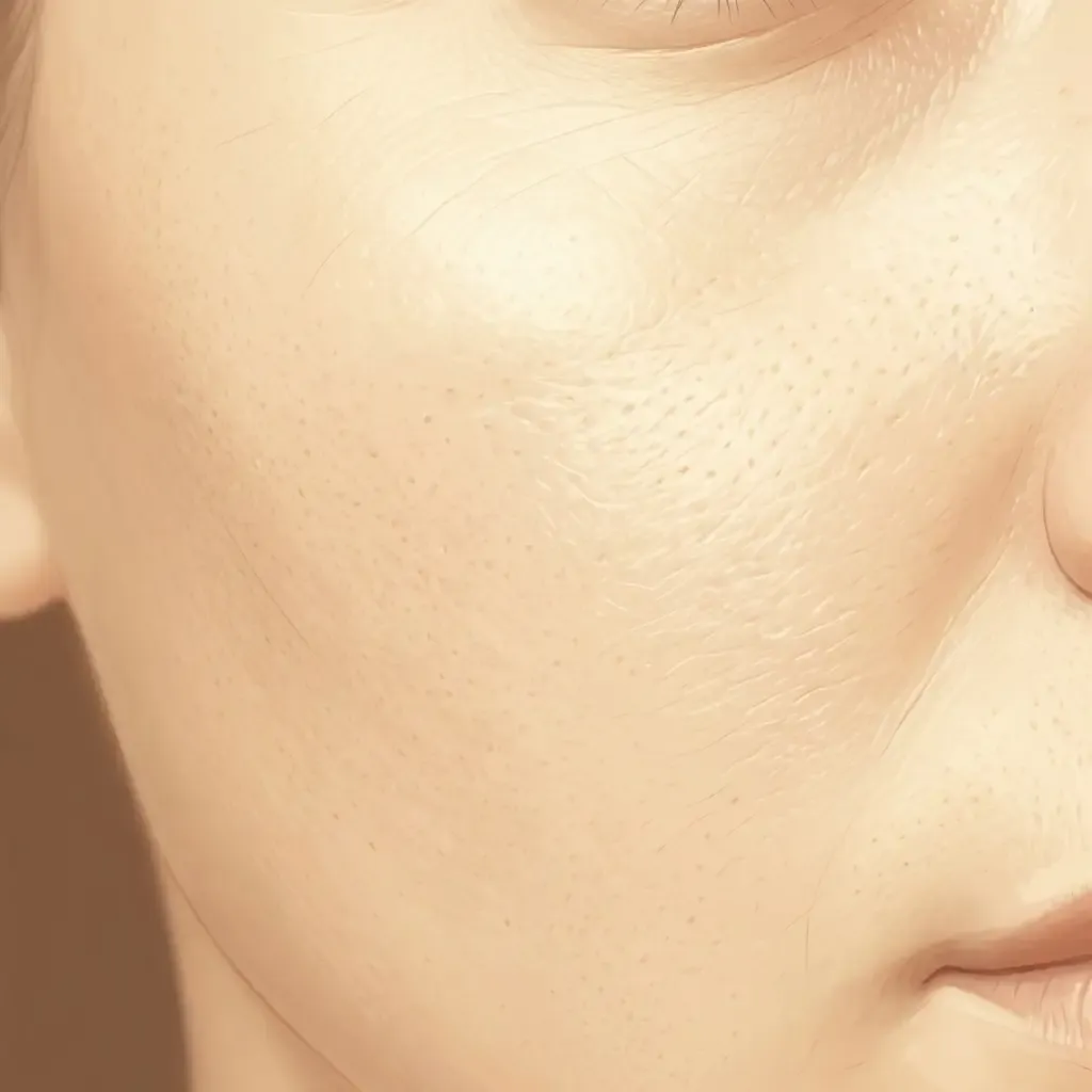 Close-up of skin texture in warm light