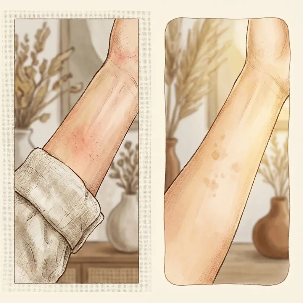 Comparison of friction-affected skin versus calm recovering skin