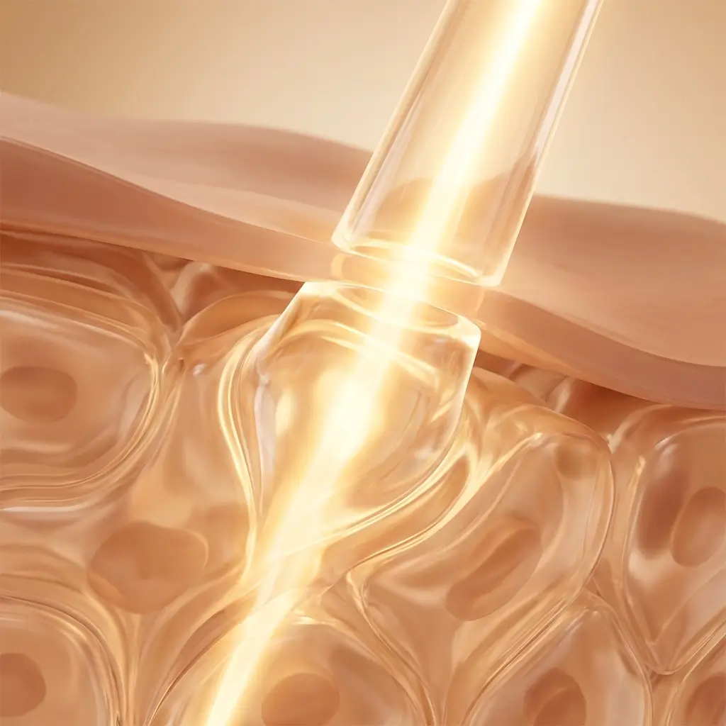 Focused beam of light in warm tones