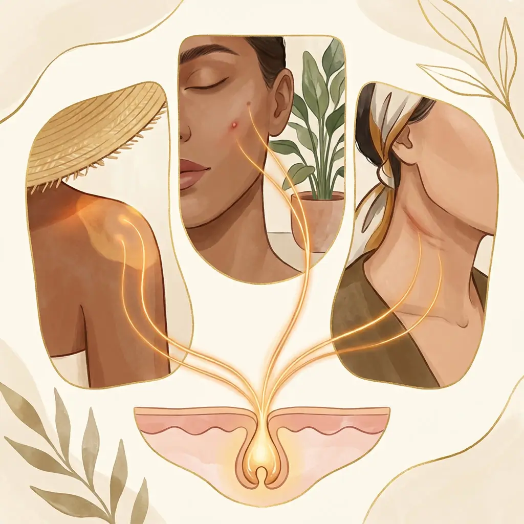 Multiple skin triggers connected by shared inflammatory signalling pathways