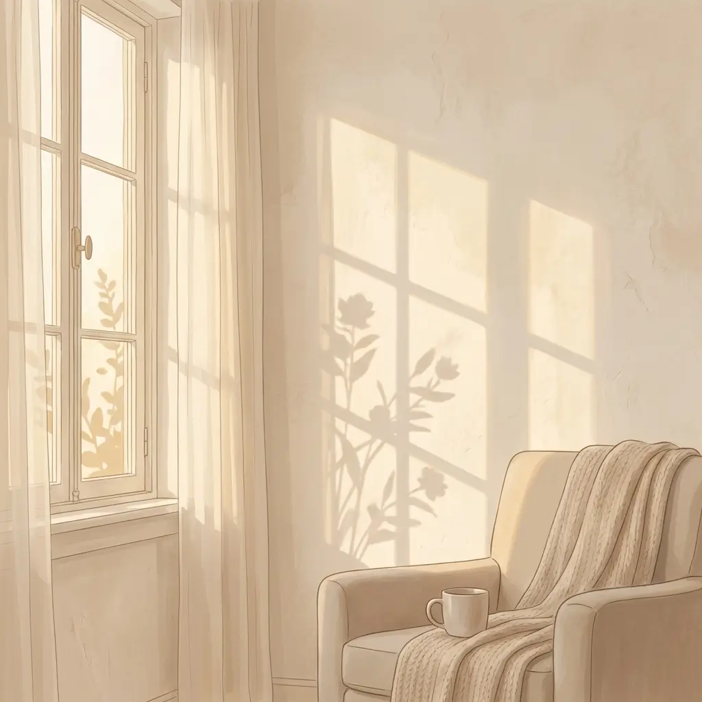 Warm sunlight through a window