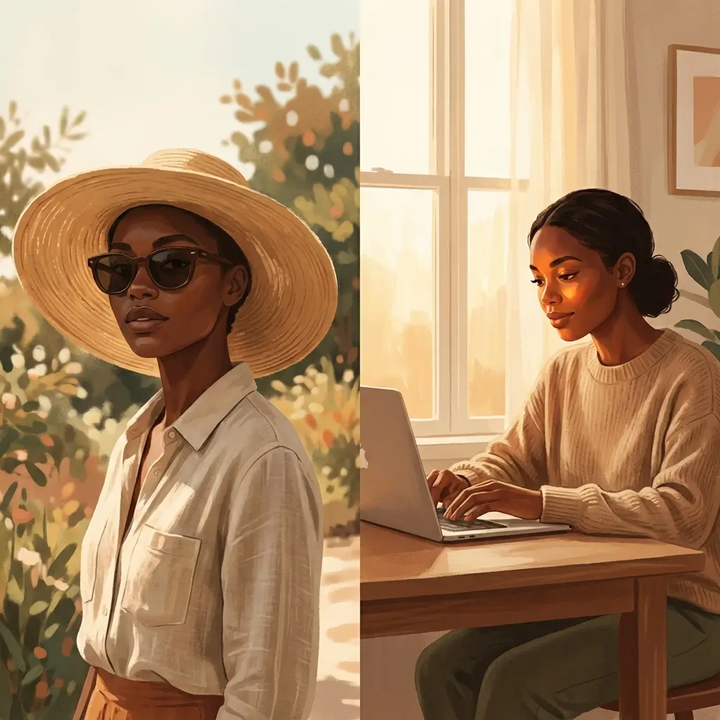 oman protected from UV outdoors but exposed to visible light and heat indoors Placement