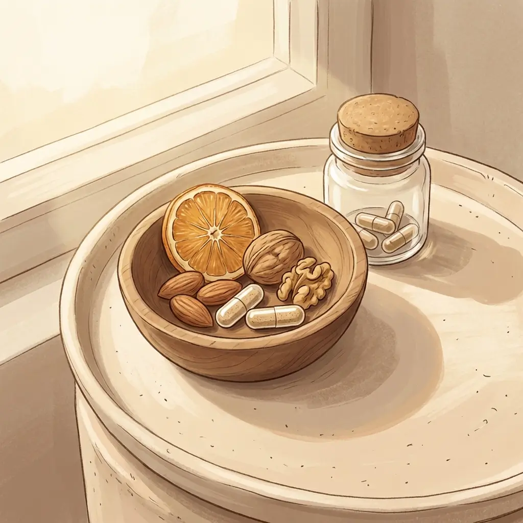 small collection of whole foods and natural supplements