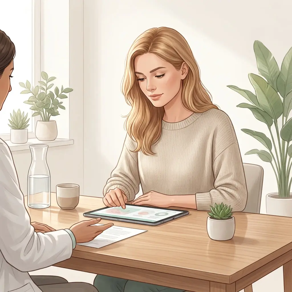 woman in skincare consultation